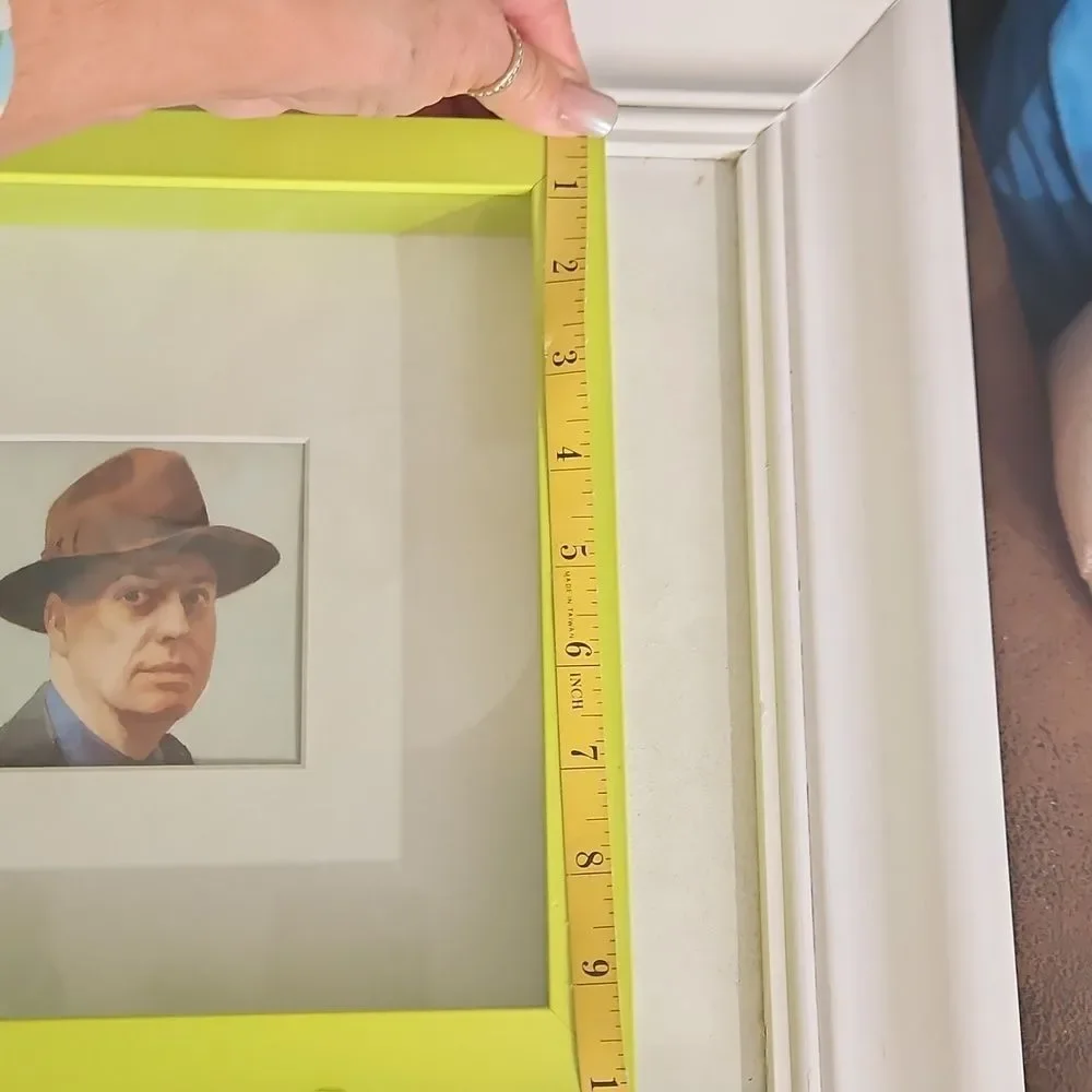 NWOT Michaels Green Square Shadowbox Picture Frame with Male Portrait